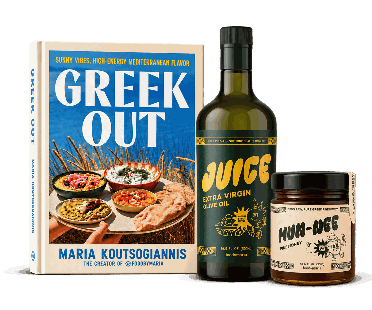 GREEK OUT Cookbook + JUICE + HUN-NEE
